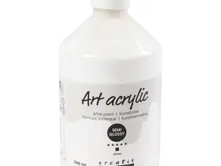 Art Akrylmaling, halvblank, dækkende, hvid, 500ml/ 1 fl.