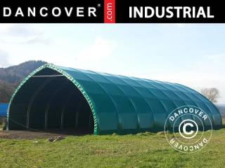 Telthal Lagertelt/rundbuehal 10x15x5,54m, PVC, Grø