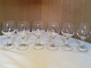 6 ballonglas med slibninger fra Holmegaard