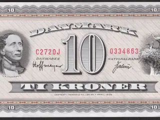 Danmark 10 kroner C2 1972 OJ erstatningsseddel