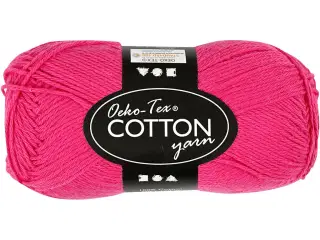 Blødt 100% Bomuldsgarn 8/4 - Pink, 170m, 50g