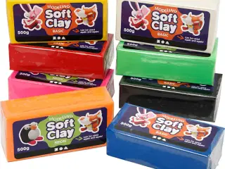 Blød modellervoks, 8x500g i assorterede farver