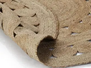 Tæppe flettet design jute 150 cm rund
