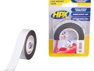 HPX dobbeltklæbende tape sort 19mm x 2m