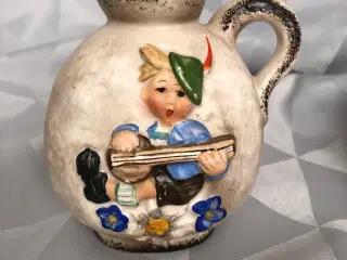 Lille vase/kande i keramik med motiv 