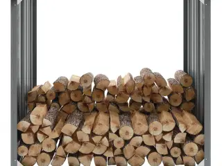 Brændeskur til haven galvaniseret stål 172 x 91 x 154 cm grå