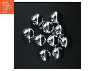 Sølv juletræskugler (str. 10 styk)