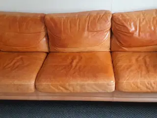 Mogens Hansen 3 pesoners sofa i cognacfarvet læder