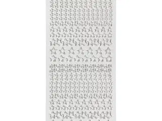 Sølv Stjerner Stickers - 10x23 cm, 1 ark