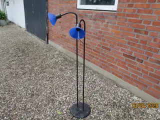 1 stk Retro Standerlampe med blå glasskærme