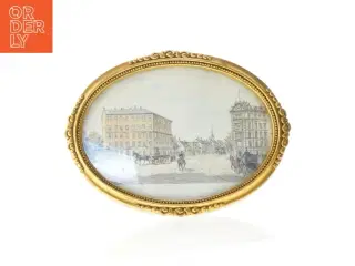 Dekorativ vægplatte med bymotiv (str. 24 x 18 cm)
