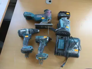 Akkuværktøj MAKITA stiksav, nøgler m.v. inkl. lader og ét batteri