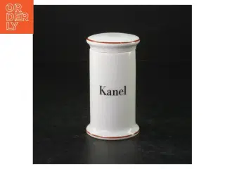 Porcelænskrukke med låg fra B&G (str. H. 11,5 cm. ø. 6,5 cm)