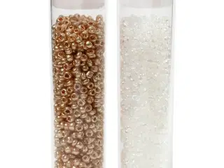 Rocaiperler, diam. 1,7 mm, str. 15/0, hulstr. 0,5-0,8 mm, hvid, 2x7g/ 1 pk.