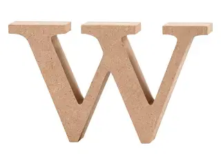 Bogstav, w, H: 8 cm, tykkelse 2 cm, 1 stk.