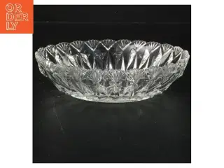 Ovalt Glas fad med mønster (str. 19x14x5 cm)