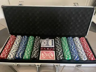 Poker spil i kuffert