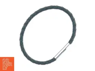 flettet læder armbånd (str. 7 cm)