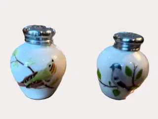 Salt/peberbøssermed de sødeste håndmalede fugle