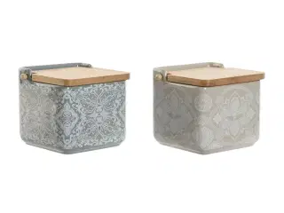 Saltkar med låg - blå/beige/pink/syren, bambus, 750 ml (2 stk)