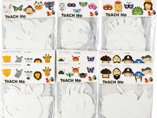 192 Kartonmasker til Kreative Projekter - Hvid