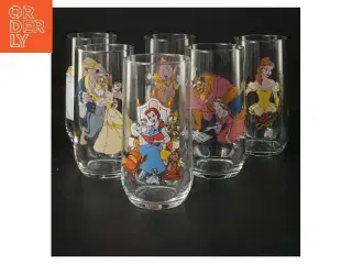 Disney eventyrglas sæt (str. 6 stk ø 5,5 cm længde 12 cm)