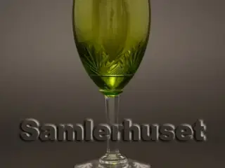 Tove Hvidvinsglas, grøn. H:140 mm.