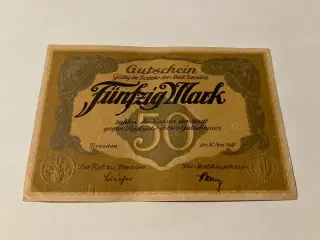 50 Mark Dresden 1918 Germany