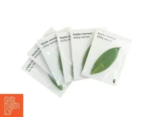 Seks pakker selvklædende memoer (post-it notes) med bladmotiv (10 cm) 10 cm)