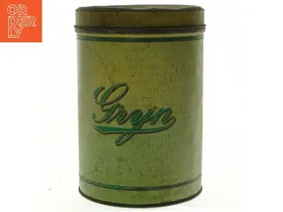 Vintage Metalldåse til gryn (str. 23,5 x 16 cm)