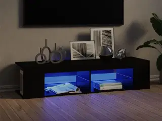 Tv-skab med LED-lys 135x39x30 cm sort