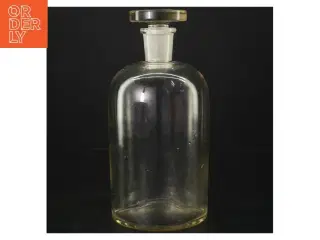 Glas apoteker flaske med låg (str. 22 cm)