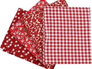 Patchworkstof, str. 45x55 cm, 100 g, rød, 4stk./ 1 bdt.