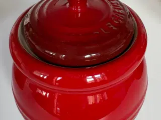 Le creuset krukke med pensel