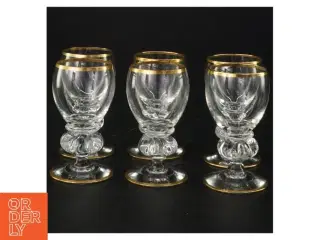 Gisselfeld portvinsglas med guldkant fra Holmegaard (str. 9,5 x 5 cm)
