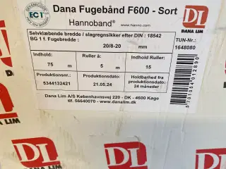 Fugebånd - sort 8-20mm