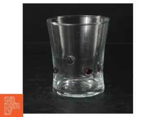 Glasvase med bobledekoration (str. Ø. 10 cm. længde, 11 cm)