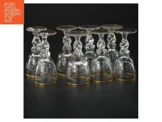 Sæt af små glas Lyngby Glas"måge"(str. 8x4 cm)
