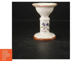 Sæt af to dekorerede lysestager fra Horishin Potteries (str. 13 cm. og 9 cm)