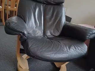 Fin Læder lænestol.