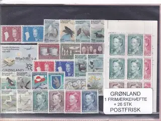 Grønland - Frimærkehæfte NR. 2 + 26 Stk. - Postfrisk