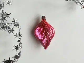 Vintage julekugle, semitransparent rosa blad