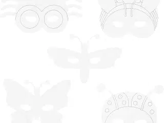 Insektmasker, H: 14-17 cm, B: 19,5-23 cm, 230 g, hvid, 16stk./ 1 pk.