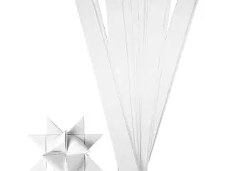 Stjernestrimler, L: 73 cm, B: 25 mm, diam. 11,5 cm, hvid, 100 strimler/ 1 pk.