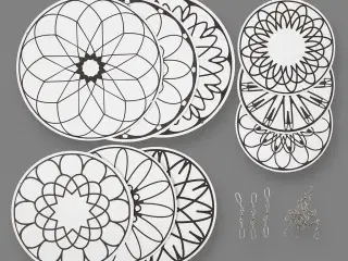 Uro med print, diam. 12+15+18 cm, 300 g, 3sæt/ 1 pk.