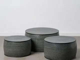Sofabord 66 x 66 x 34,5 cm Sort Aluminium (3 enheder)