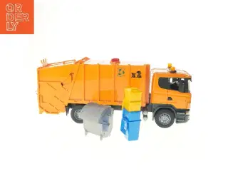 Stor Bruder Legetøjs skraldebil med affaldscontainer  (str. 61x17 cm)