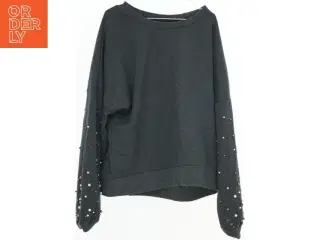 Grå sweatshirt med perler fra emoi (str. S)