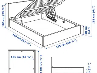 Bed with storage space + mattress 