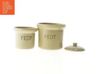Keramiske fedtkrukker fra Denvy Stoneware (str. Ø. 14 cm. og ø. 12 cm)
